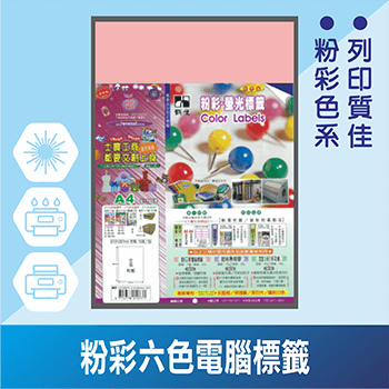 C/L粉彩六色電腦標籤