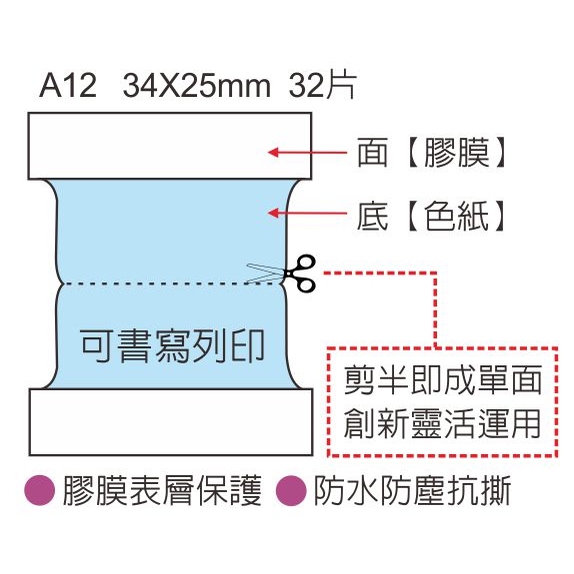 A12(可列印淡彩索引片)